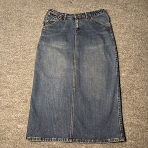 Original Threads‎ Denim skirt Women's Size 13/14 Blue Midi Y2K